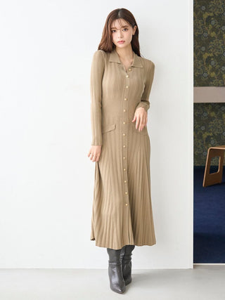 Front Button Knit Dress