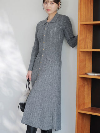 Front Button Knit Dress