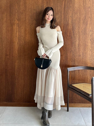 Sustainable Cold Shoulder Knit Dress