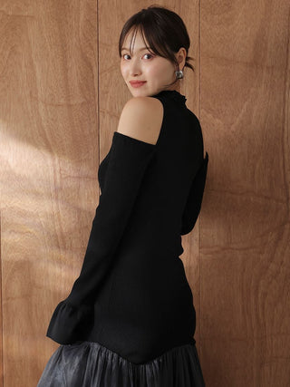 Sustainable Cold Shoulder Knit Dress