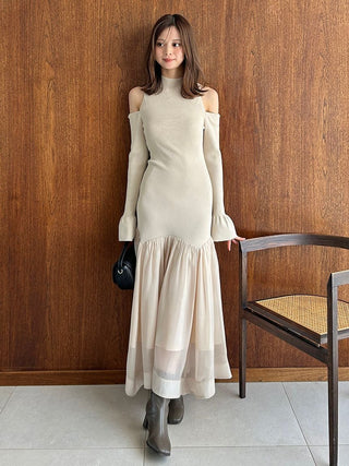 Sustainable Cold Shoulder Knit Dress