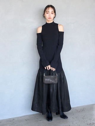 Sustainable Cold Shoulder Knit Dress