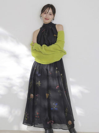 Sustainable Flower Motif Dress × Bolero Set