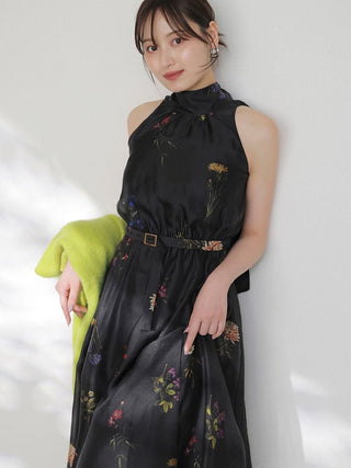 Sustainable Flower Motif Dress × Bolero Set