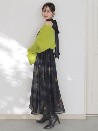 Sustainable Flower Motif Dress × Bolero Set