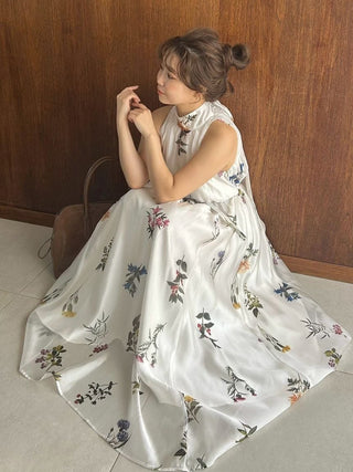 Sustainable Flower Motif Dress × Bolero Set