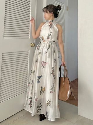 Sustainable Flower Motif Dress × Bolero Set