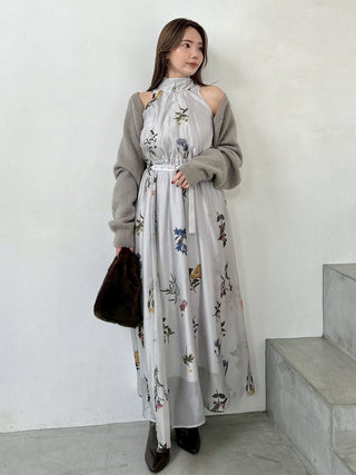 Sustainable Flower Motif Dress × Bolero Set