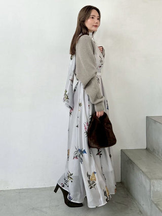 Sustainable Flower Motif Dress × Bolero Set