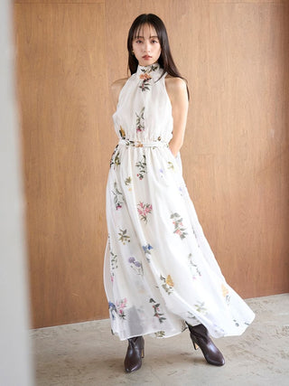 Sustainable Flower Motif Dress × Bolero Set