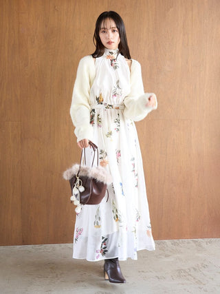 Sustainable Flower Motif Dress × Bolero Set