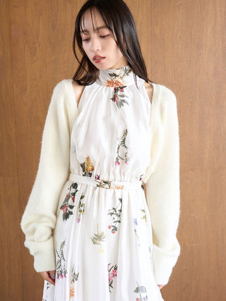 Sustainable Flower Motif Dress × Bolero Set