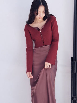Satin Cami Dress and Knit Cardigan Set