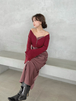 Satin Cami Dress and Knit Cardigan Set