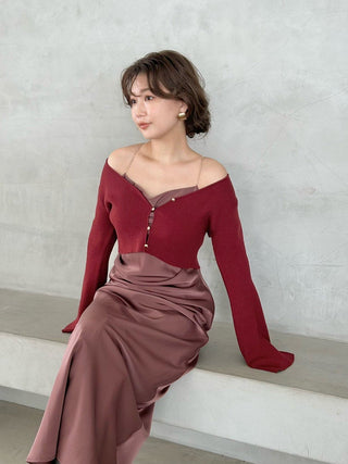 Satin Cami Dress and Knit Cardigan Set