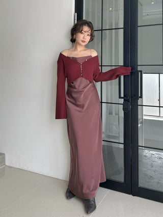 Satin Cami Dress and Knit Cardigan Set