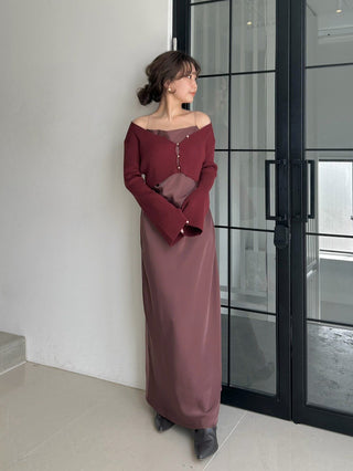 Satin Cami Dress and Knit Cardigan Set