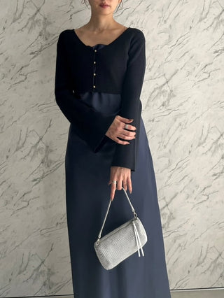 Satin Cami Dress and Knit Cardigan Set