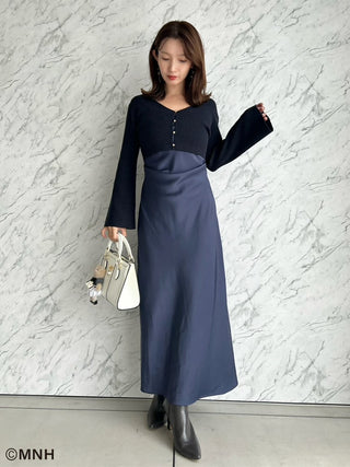 Satin Cami Dress and Knit Cardigan Set