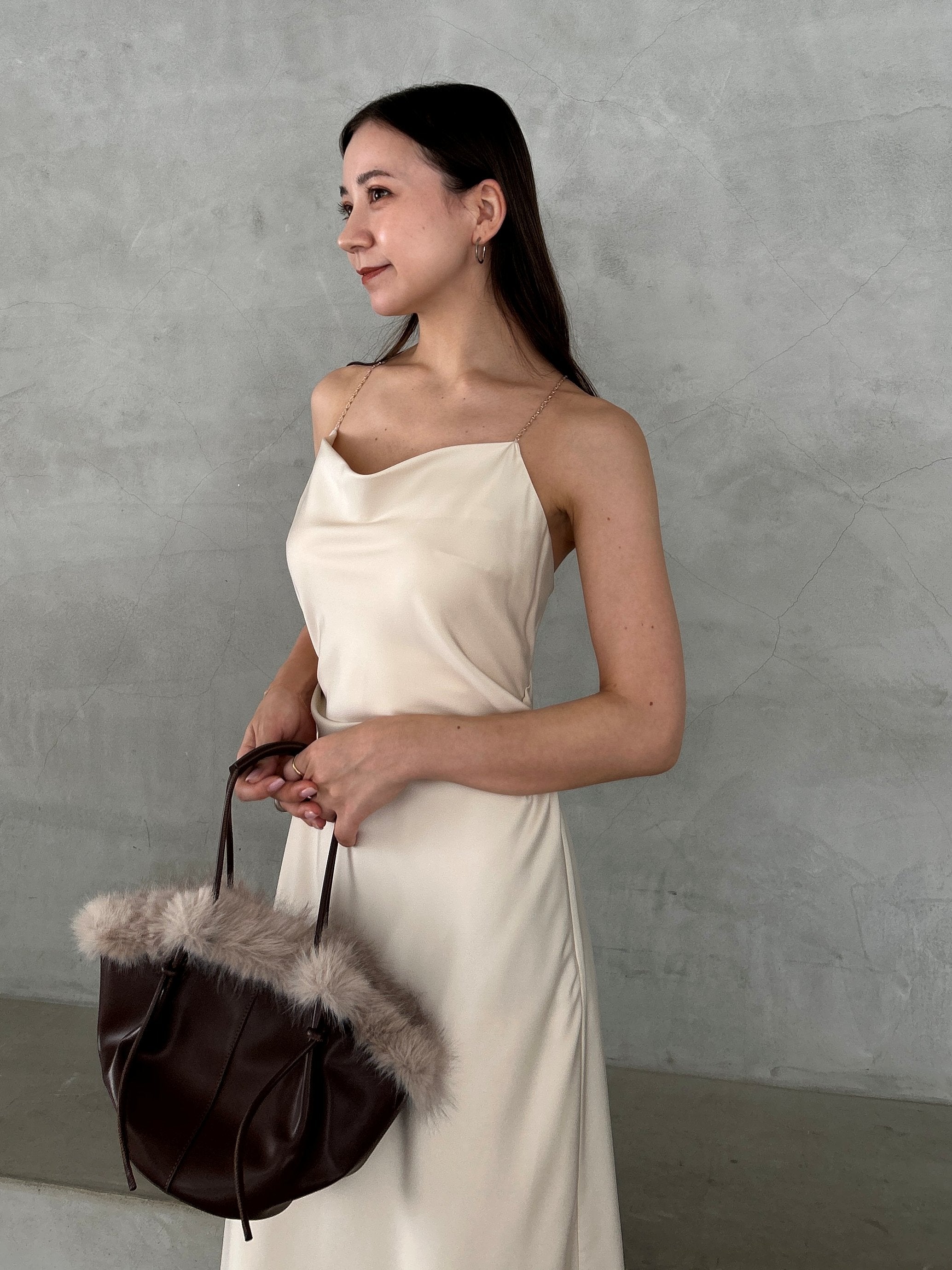 Satin Cami Dress and Knit Cardigan Set SNIDEL Satin Cami Dress and Knit Cardigan Set SNIDEL