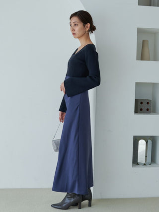 Satin Cami Dress and Knit Cardigan Set