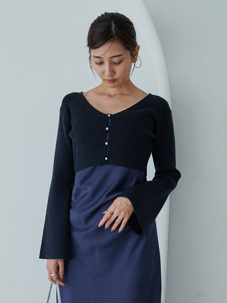 Satin Cami Dress and Knit Cardigan Set