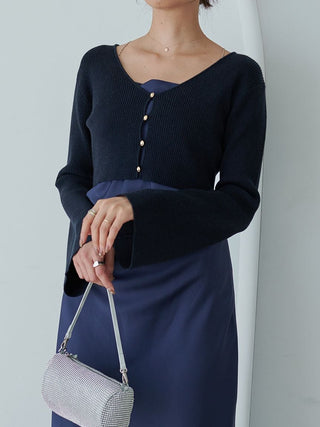 Satin Cami Dress and Knit Cardigan Set