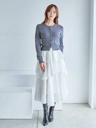 Eco Knit Cardigan & Tiered Skirt Set