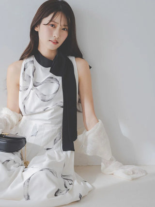 Ribbon Detail Cardigan Set Dress