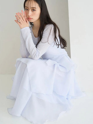 Sheer Asymmetric Hem Knit Combo Dress