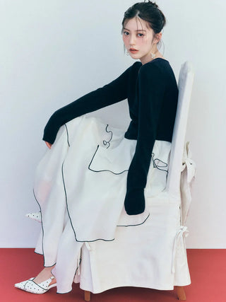 Sheer Asymmetric Hem Knit Combo Dress