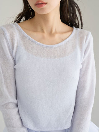 Sheer Asymmetric Hem Knit Combo Dress