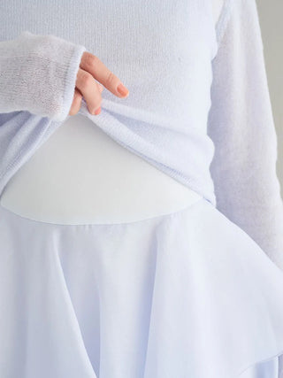 Sheer Asymmetric Hem Knit Combo Dress