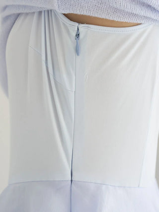 Sheer Asymmetric Hem Knit Combo Dress