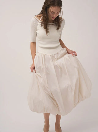 【Chacott】Knit Balloon Dress