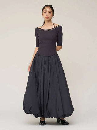 【Chacott】Knit Balloon Dress