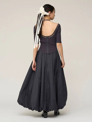 【Chacott】Knit Balloon Dress