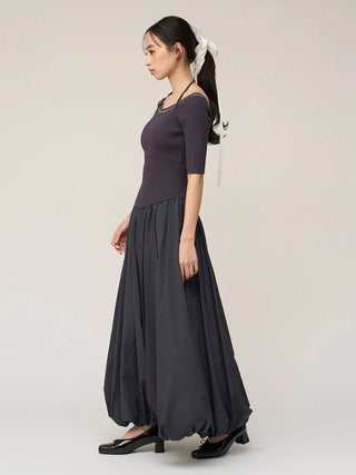 【Chacott】Knit Balloon Dress