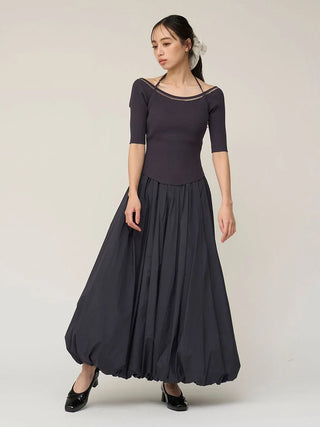 【Chacott】Knit Balloon Dress