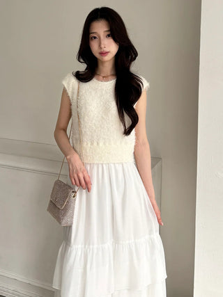 Knit Combo Tiered Dress