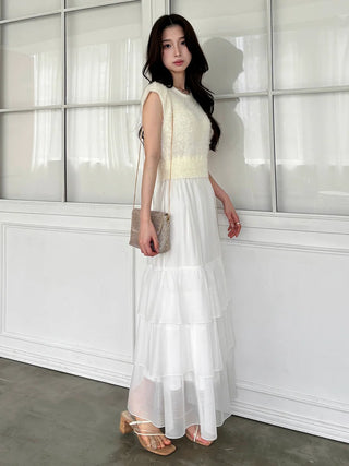 Knit Combo Tiered Dress