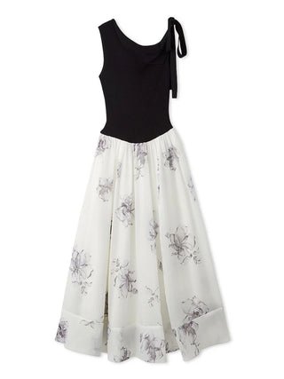 Ribbon Detail Knit Combo Dress