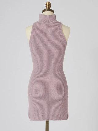 Halter Neck Knit Mini Dress