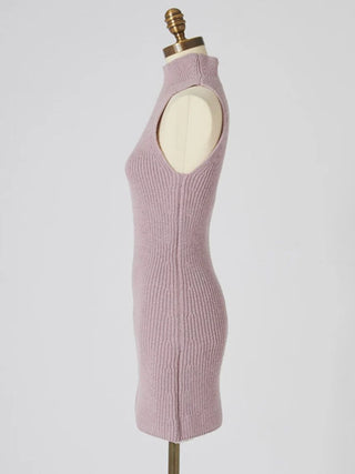 Halter Neck Knit Mini Dress
