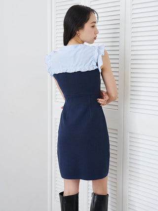 Bow-Tie Layered Knit Mini Dress