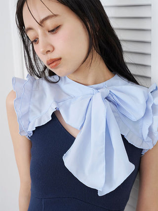 Bow-Tie Layered Knit Mini Dress