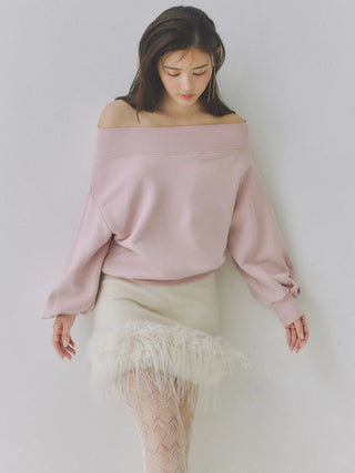 Fur Hem Knit Skirt