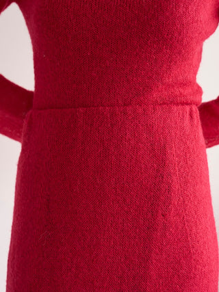 Sheer Knit Mohair Maxi Skirt in Red, Premium Fashionable Women's Skirts & Skorts at SNIDEL USA