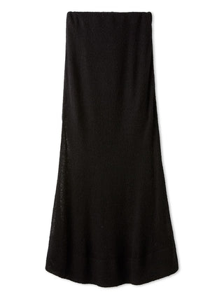 Sheer Knit Mohair Maxi Skirt in Black, Premium Fashionable Women's Skirts & Skorts at SNIDEL USA