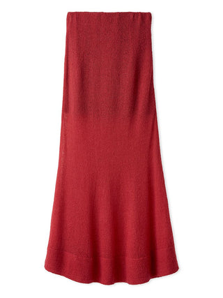 Sheer Knit Mohair Maxi Skirt in Red, Premium Fashionable Women's Skirts & Skorts at SNIDEL USA